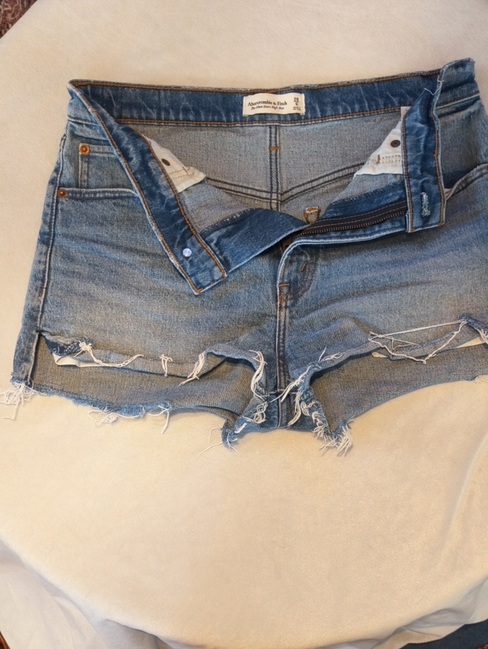 Abercrombie & Fitch Light Blue Distressed Cutoff Denim Shorts